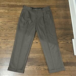 Savane Vintage Tailored 2 U Comfort Waist Men’s Trouser Work Pleated Pants 40/32